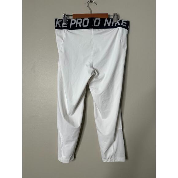 Nike Pro Dri-Fit White Activewear Compression Women's XL Crop Leggings Athletic - Picture 4 of 7
